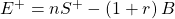 E^+=nS^+-\left(1+r\right)B