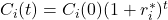 C_i (t)=C_i(0)(1+r_i^*)^t